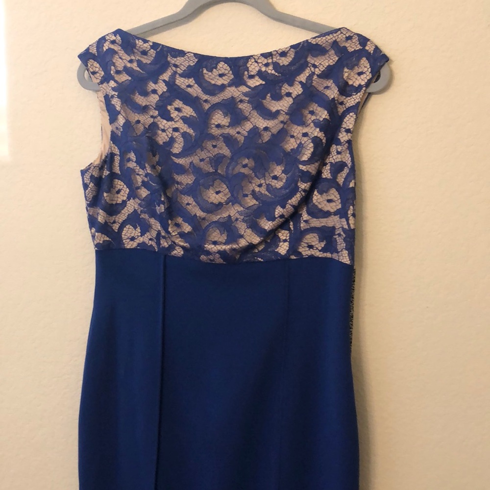 Kay Unger blue dress, never worn. Size 12,